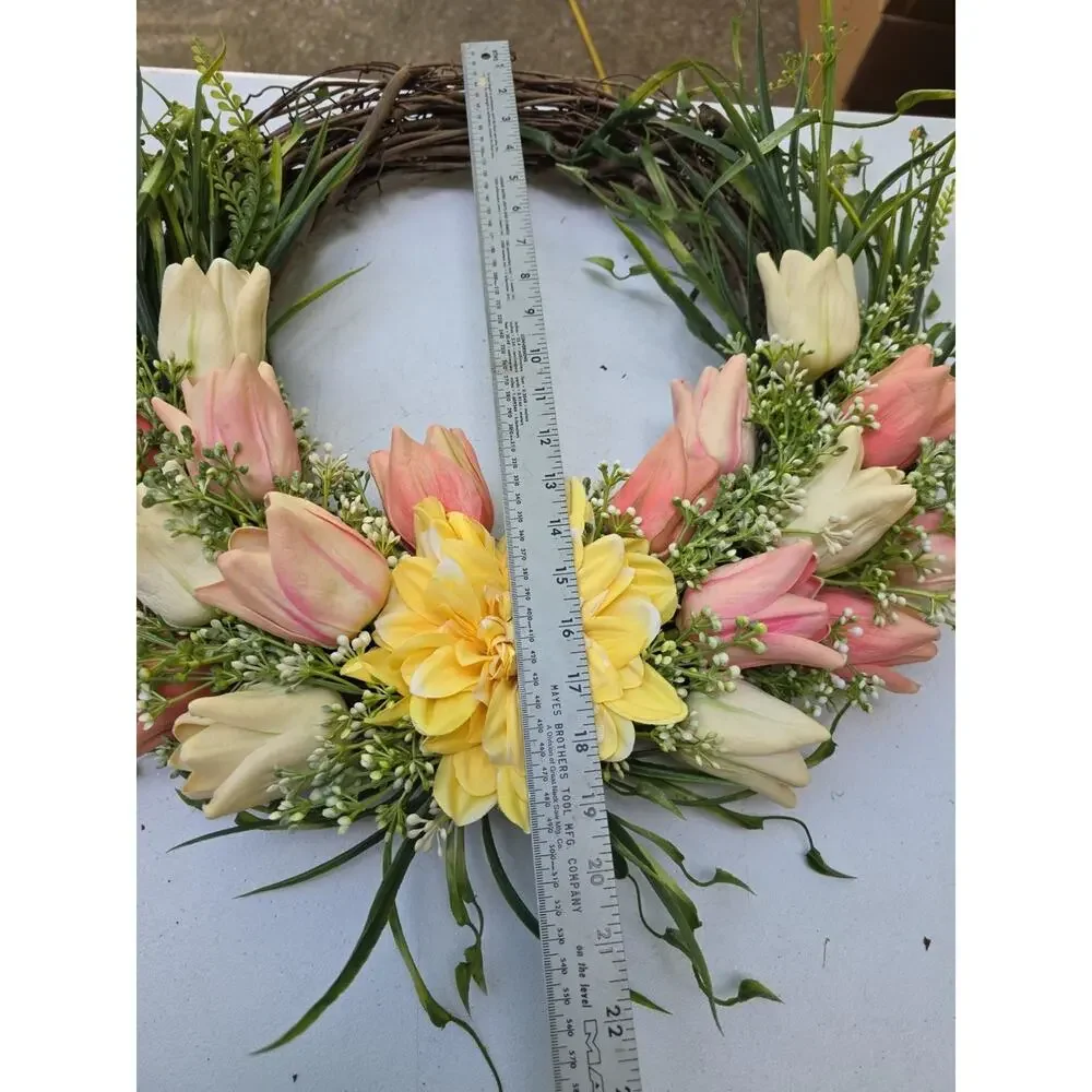 Handmade Spring Tulip Carnation Wreath 21